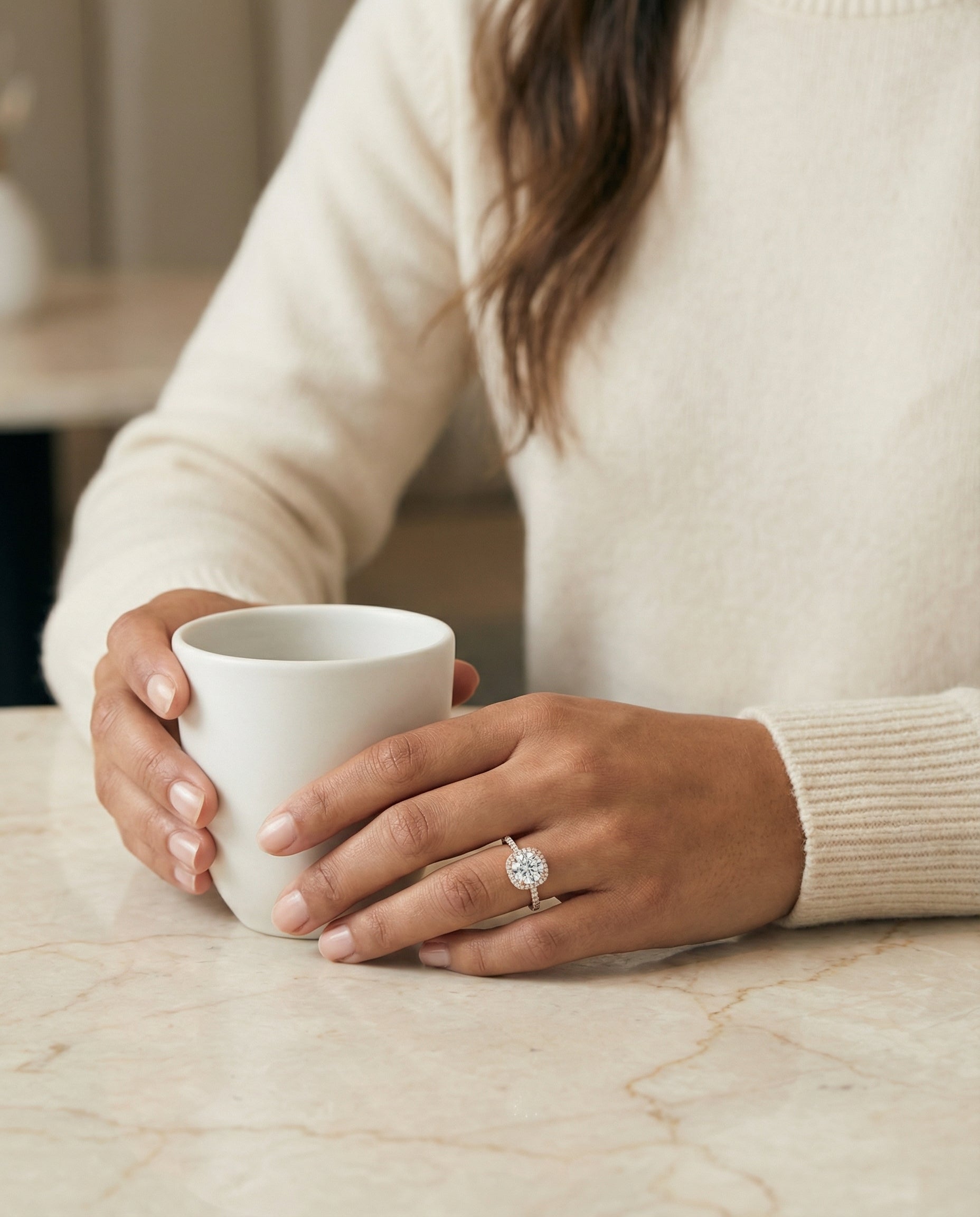 Made to order: The Bianca round engagement ring setting in 14K Rose Gold | RockHer