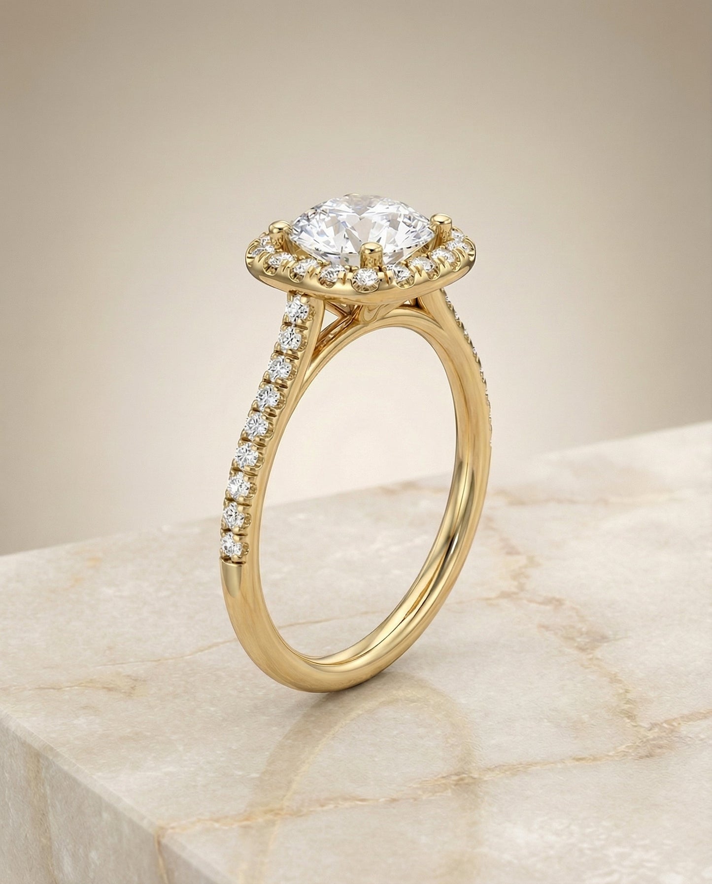 Bianca Select Round engagement ring in 18K Yellow Gold