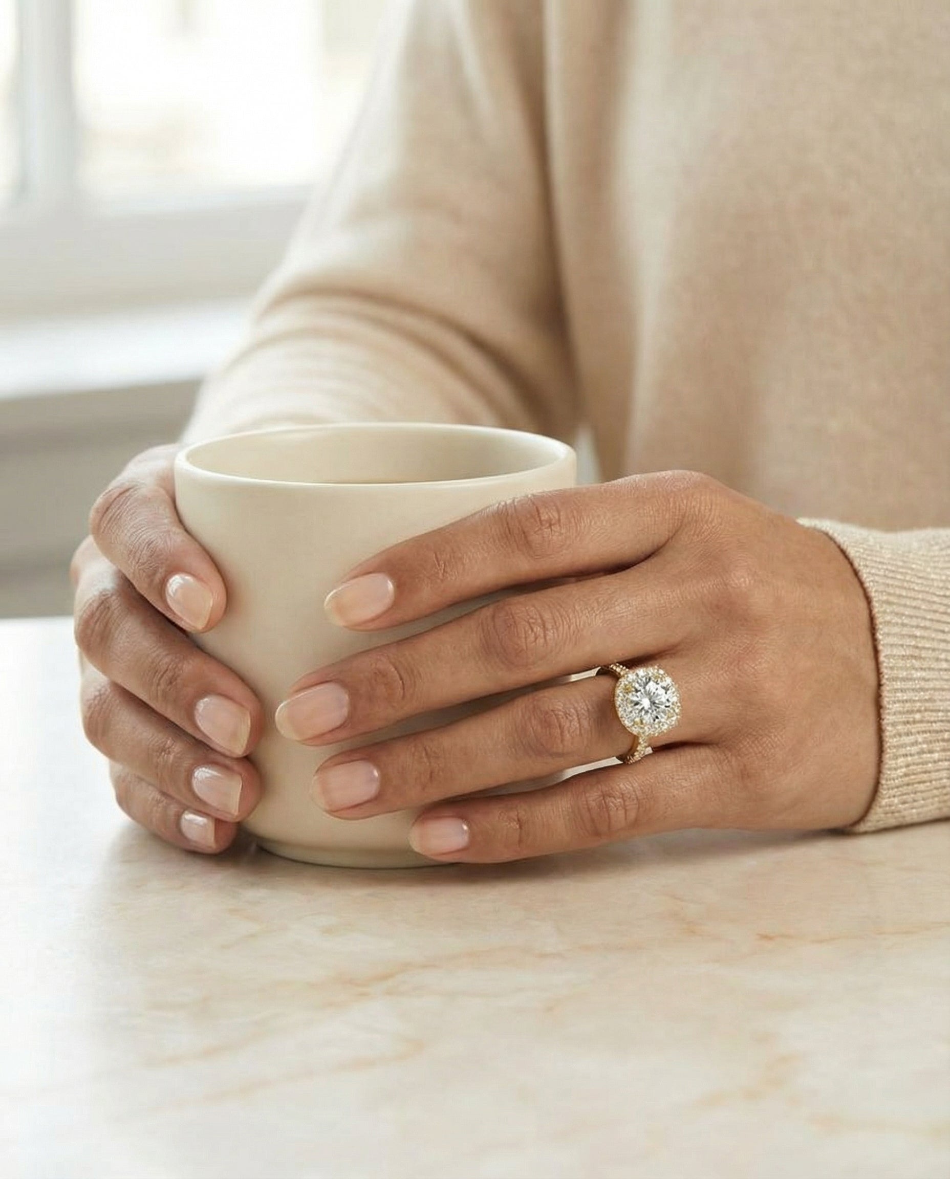 Made to order: The Bianca round engagement ring setting in 18K Yellow Gold | RockHer