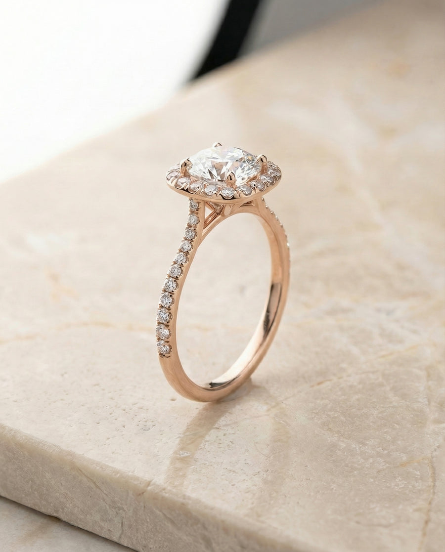 The Everly Engagement Ring, made to order in our Los Angeles atelier