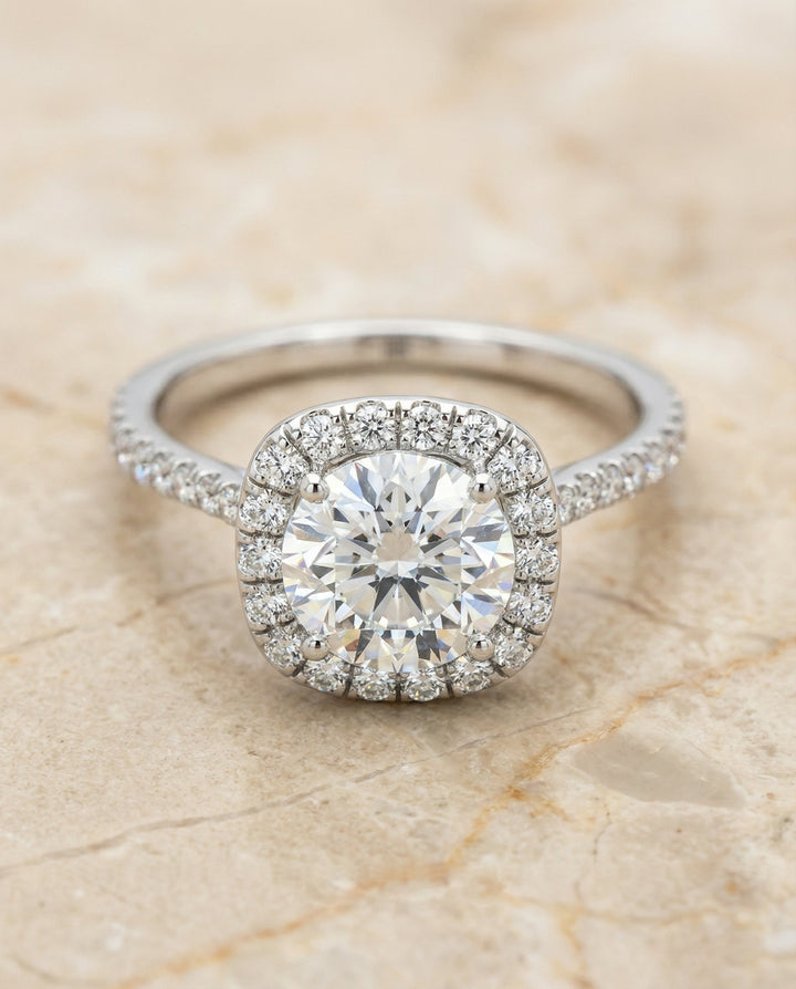Everly Select Round engagement ring in 14K White Gold