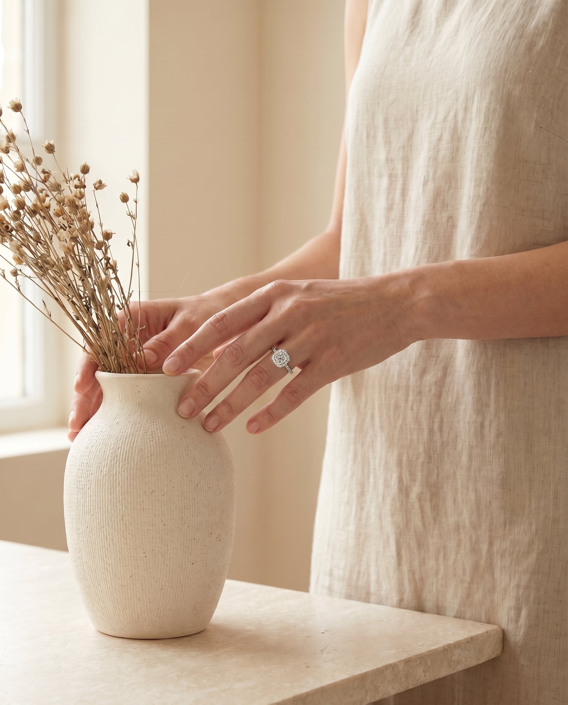 Made to order: The Everly round engagement ring setting in Platinum | RockHer