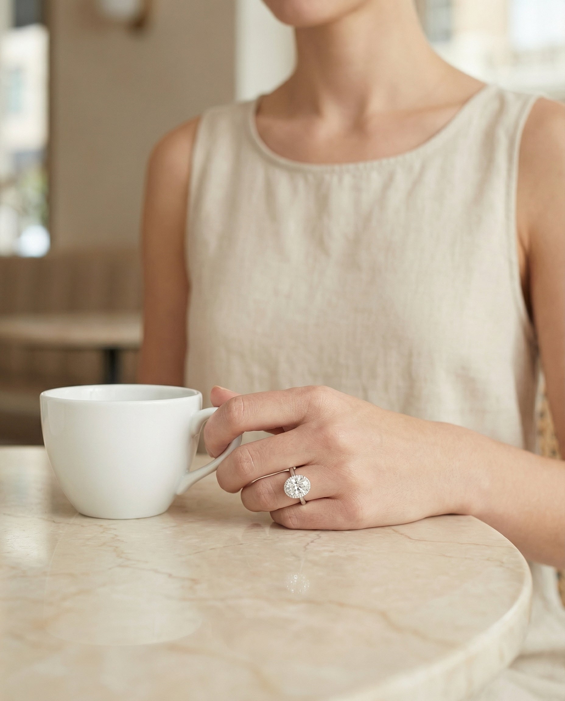 Made to order: The Etta oval engagement ring setting in Platinum | RockHer