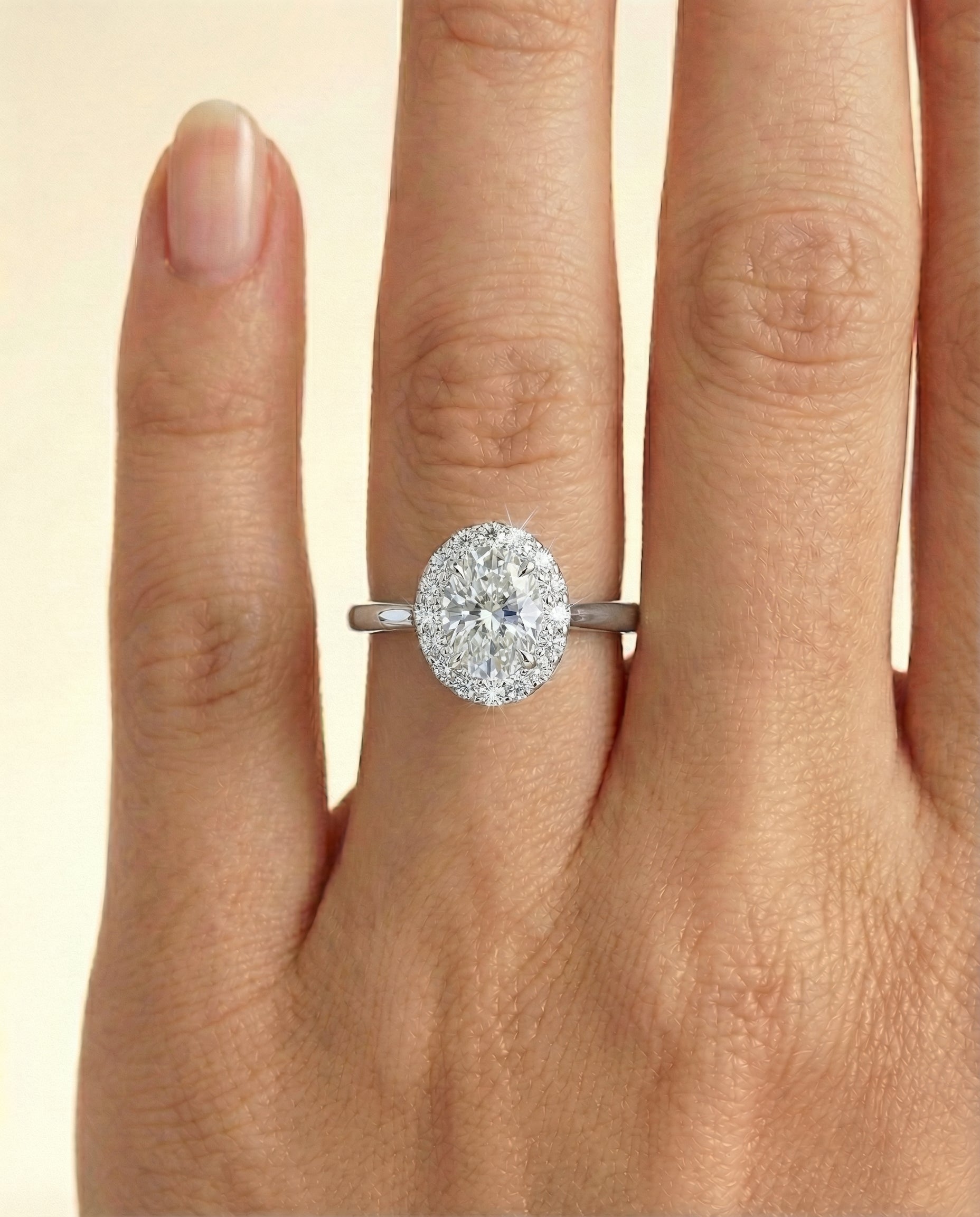 The Etta setting for oval diamonds, made to order in Platinum | RockHer