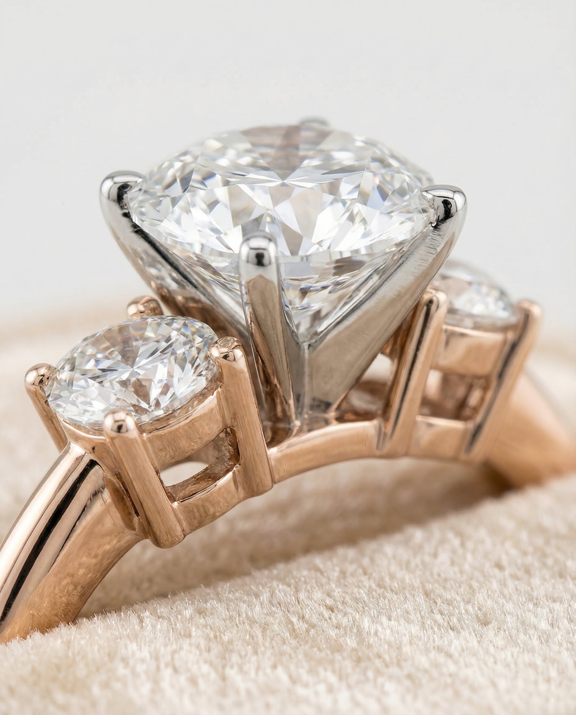 14K Rose Gold band of The Anita round engagement ring setting | RockHer