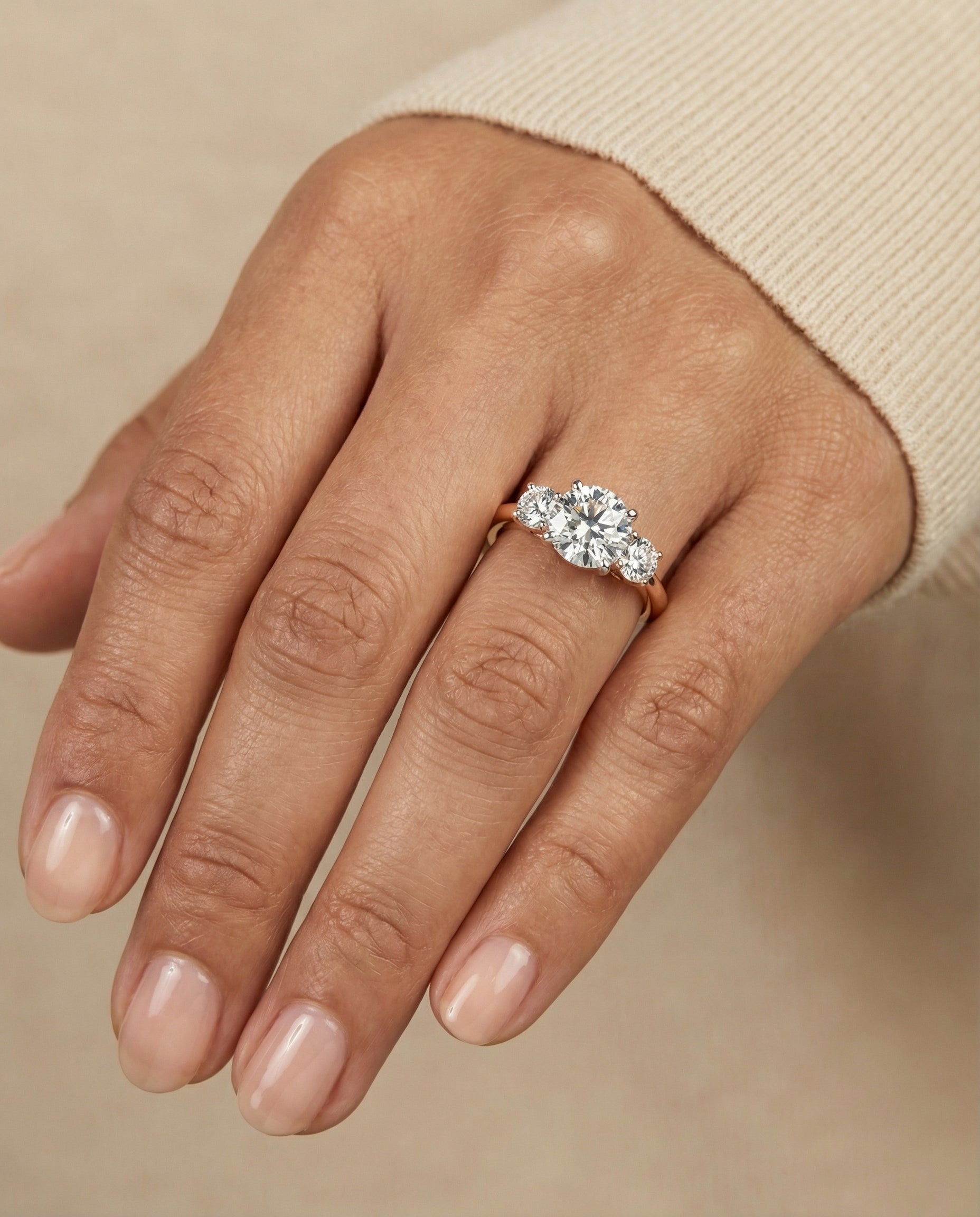 The Anita setting for round diamonds, made to order in 14K Rose Gold | RockHer