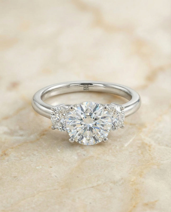 The Anita Classic Three Stone Round in Platinum