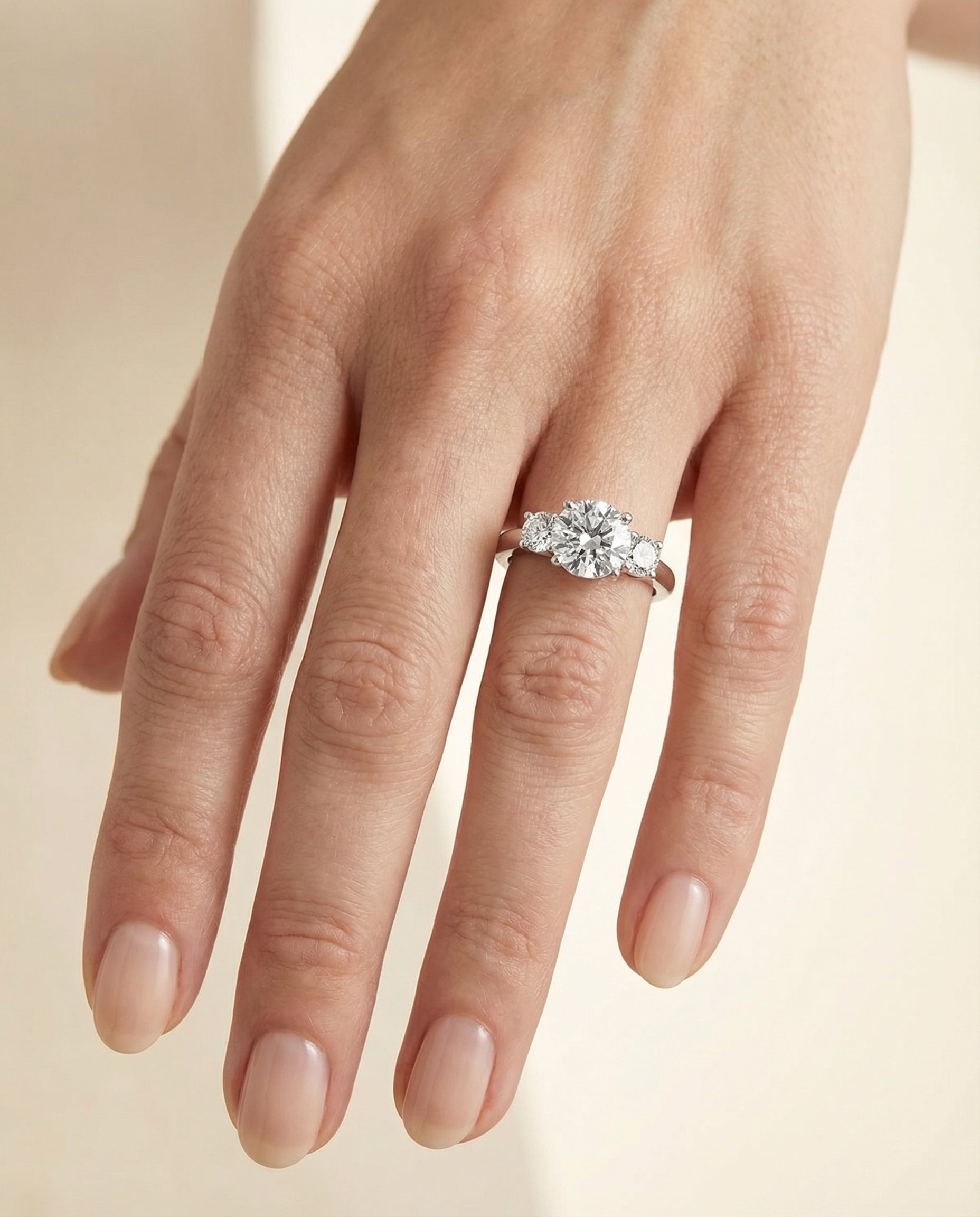 The Anita setting for round diamonds, made to order in Platinum | RockHer