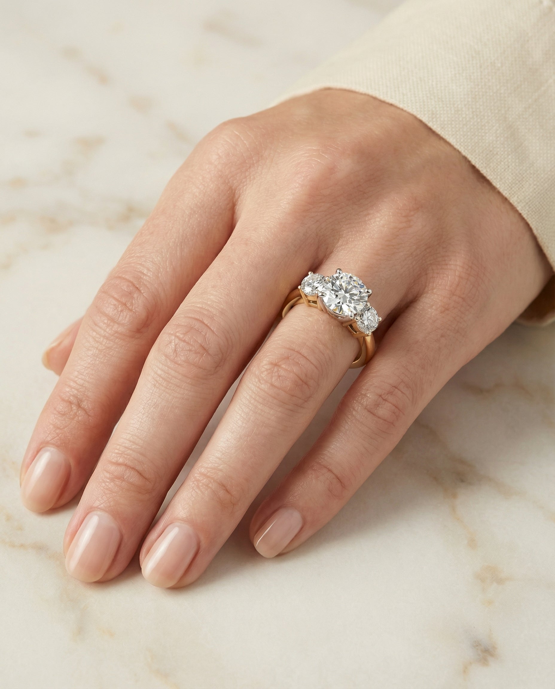 The Anita setting for round diamonds, made to order in 18K Yellow Gold | RockHer
