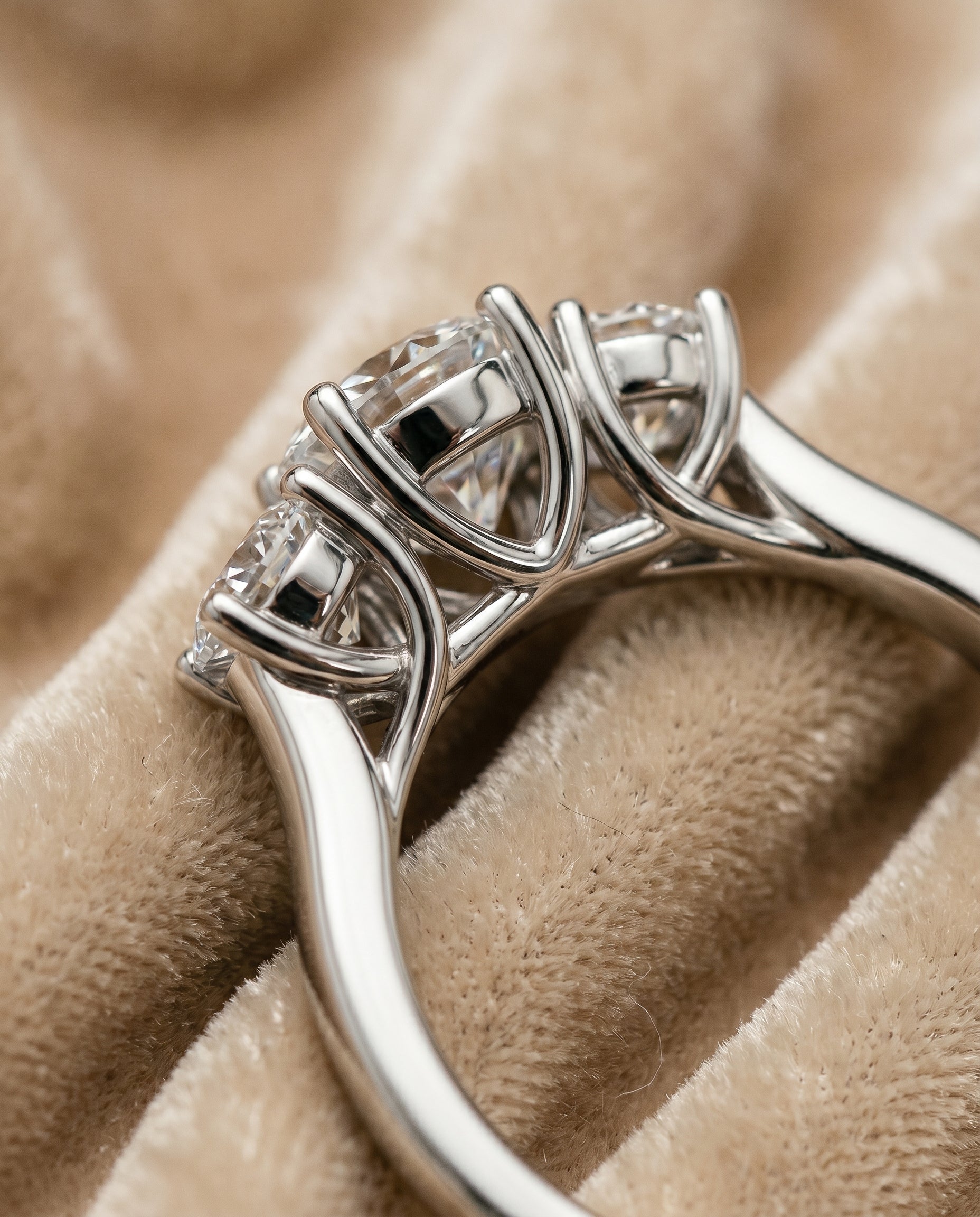 Platinum band of The Natalie round engagement ring setting | RockHer