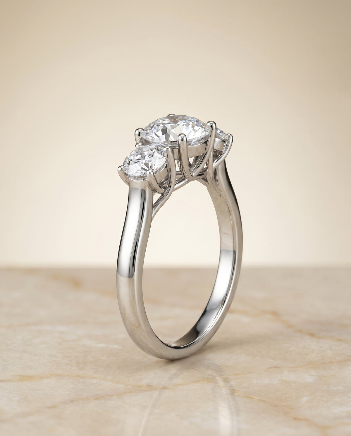 The Natalie round engagement ring setting in Platinum | RockHer