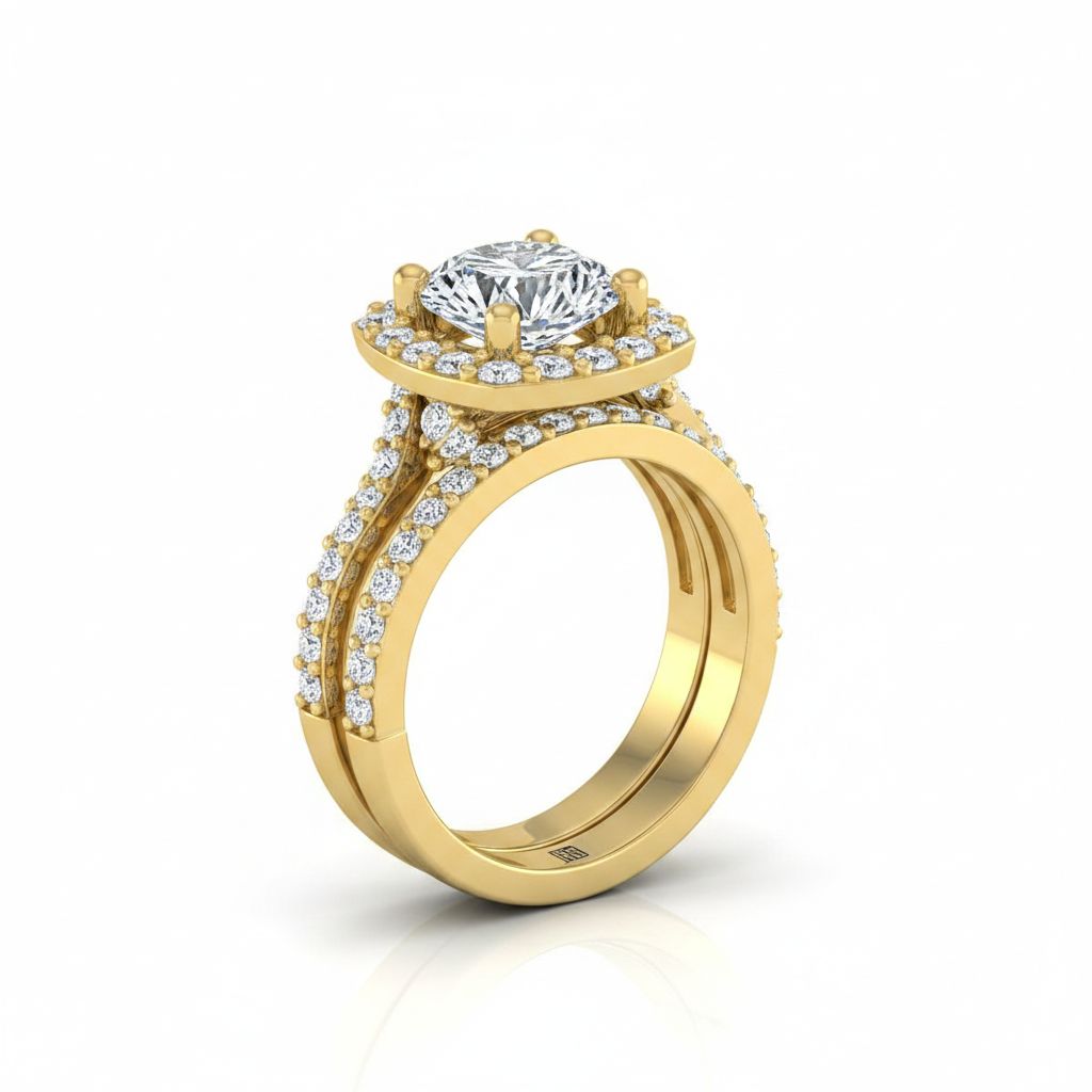 The Clementine Matching Wedding Band, Round in 18K Yellow Gold