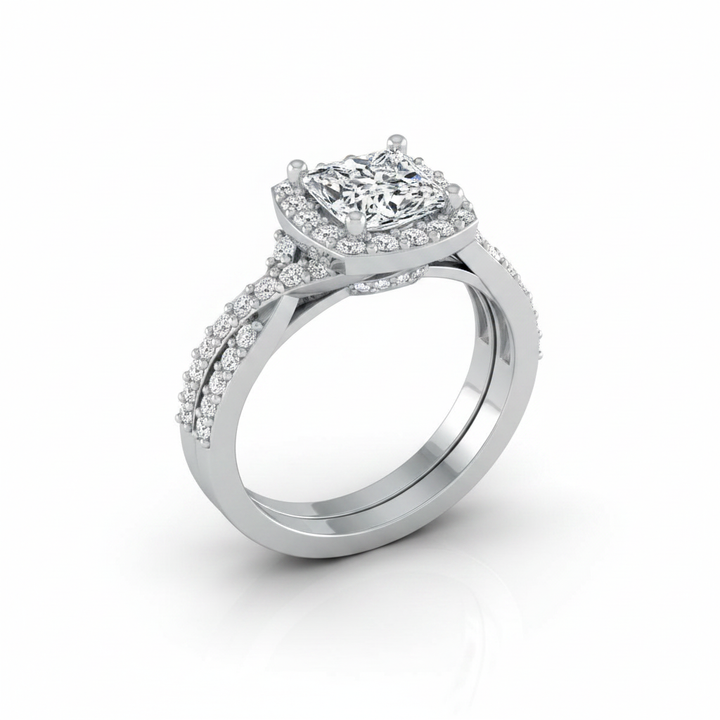 The Clementine Matching Wedding Band, Princess in Platinum | RockHer