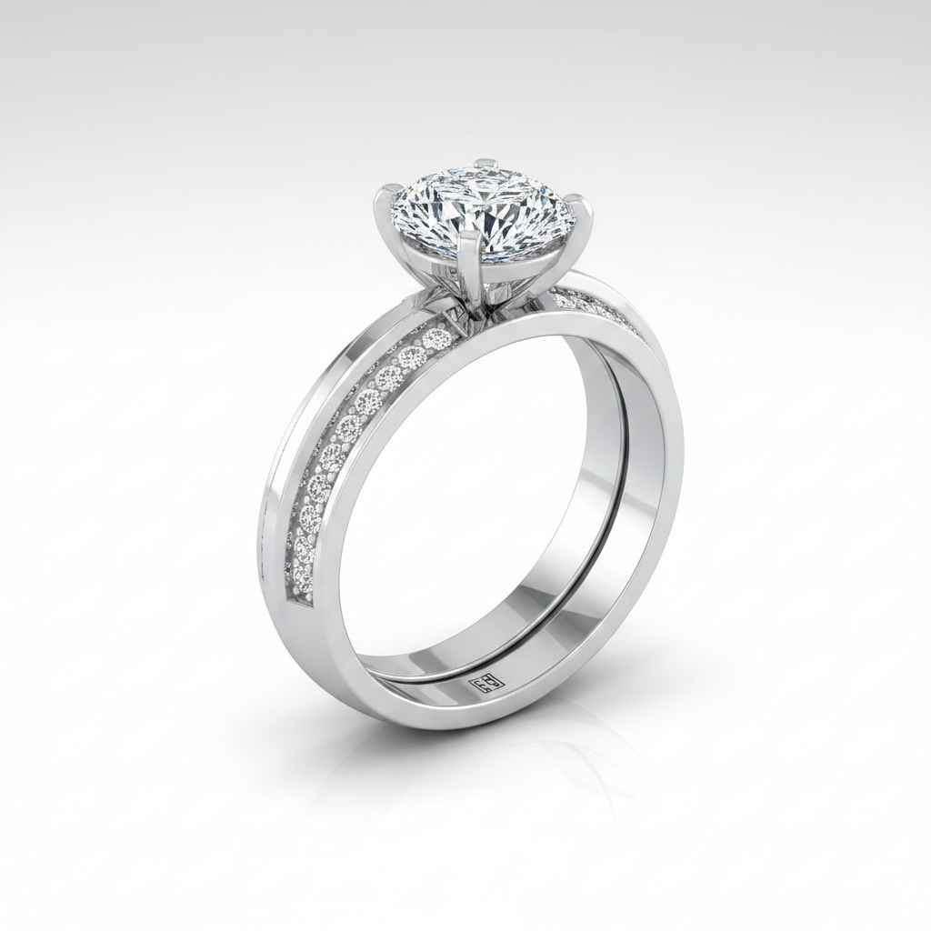 The Clover Matching Wedding Band, Pear in 18K White Gold