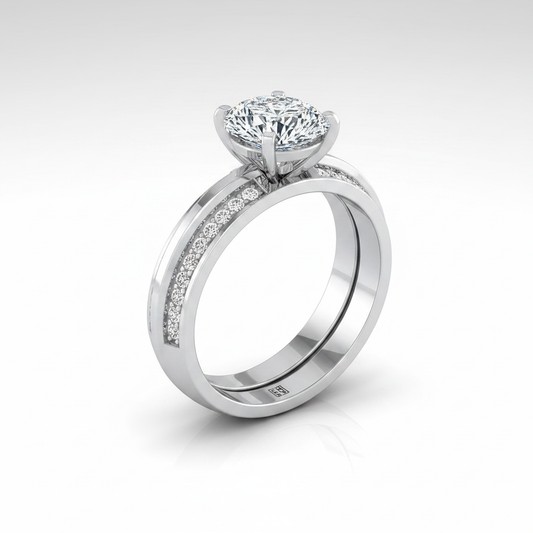 The Clover Matching Wedding Band, Pear in 18K White Gold