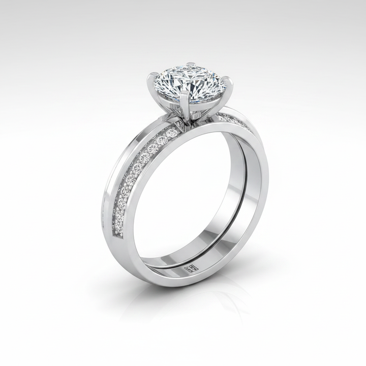 The Clover Matching Wedding Band, Pear in 18K White Gold | RockHer