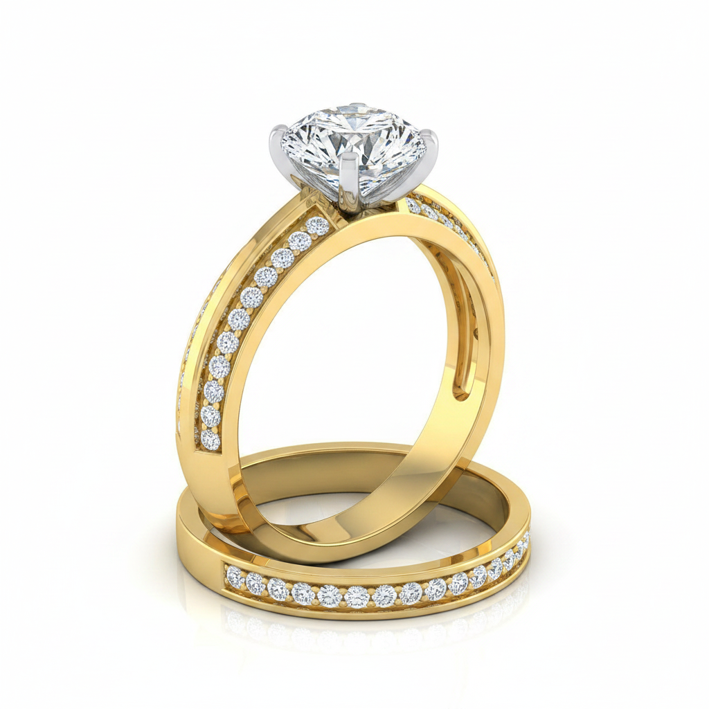 The Clover Matching Wedding Band, Round in 18K Yellow Gold