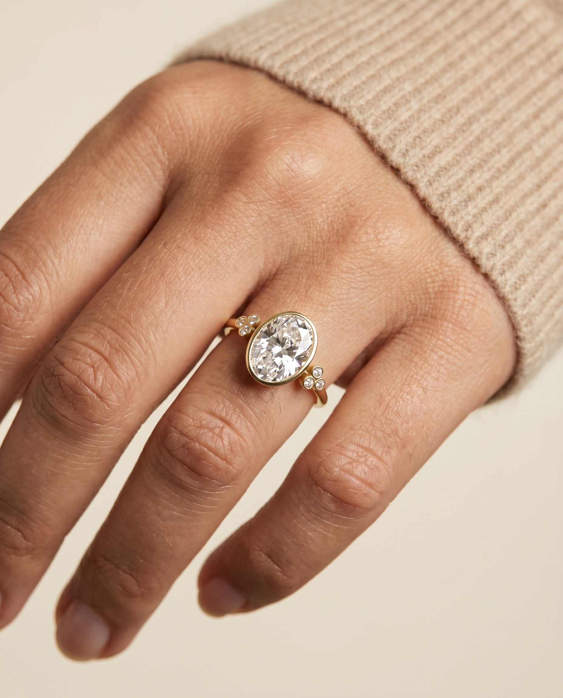 The Selena engagement ring setting in 18K Yellow Gold, select bezel solitaire design | RockHer