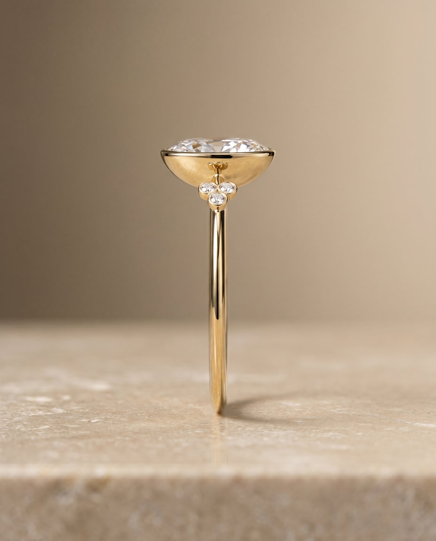 The Selena Toi et Moi Engagement Ring Setting for Oval Diamonds in 18K Yellow Gold