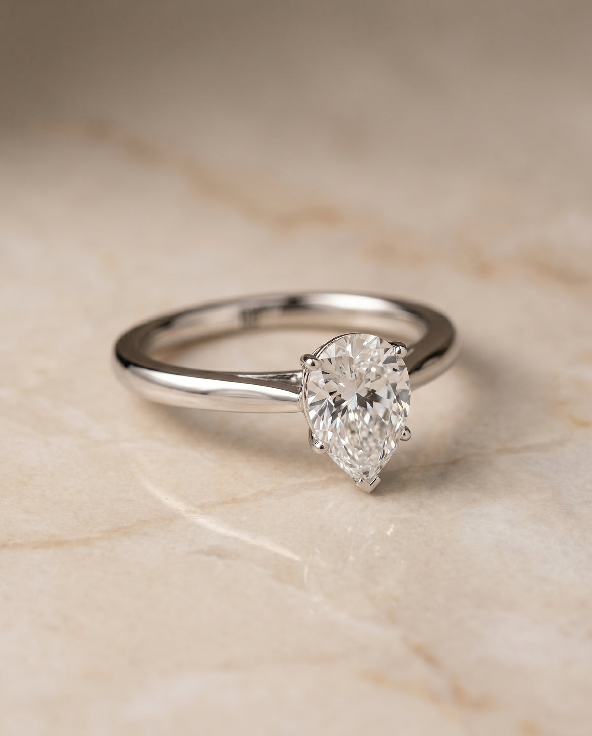 The Valerie pear engagement ring setting in Platinum | RockHer