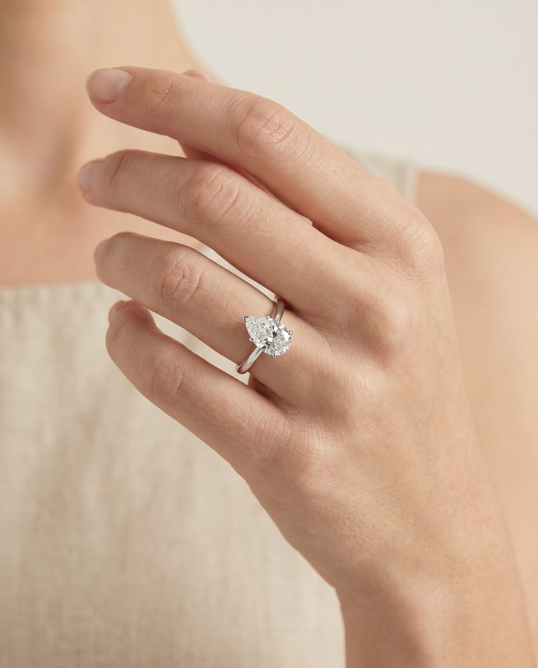 The Valerie engagement ring setting in Platinum, comfort fit secret diamond solitaire design | RockHer