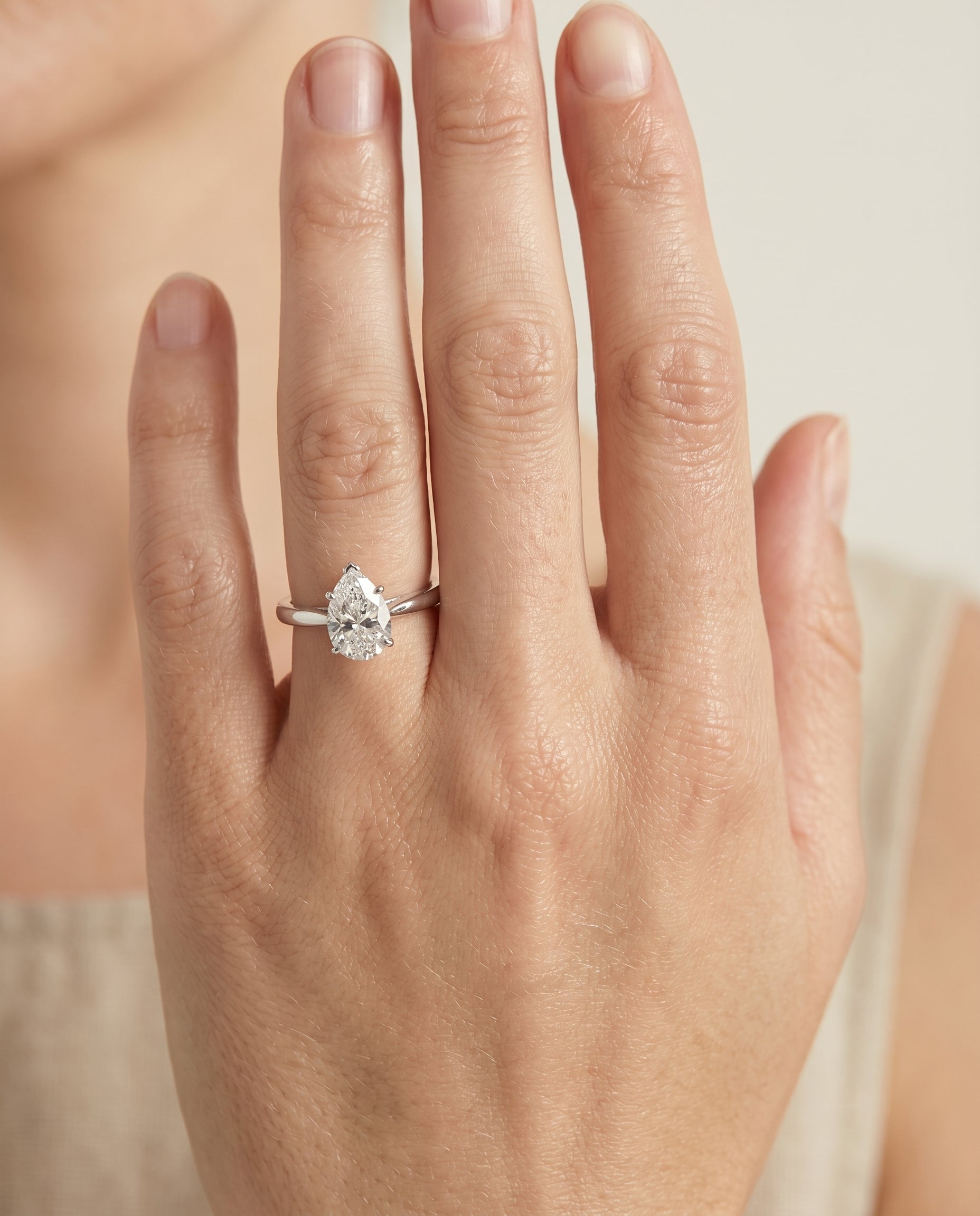 The Valerie setting for pear diamonds, made to order in Platinum | RockHer