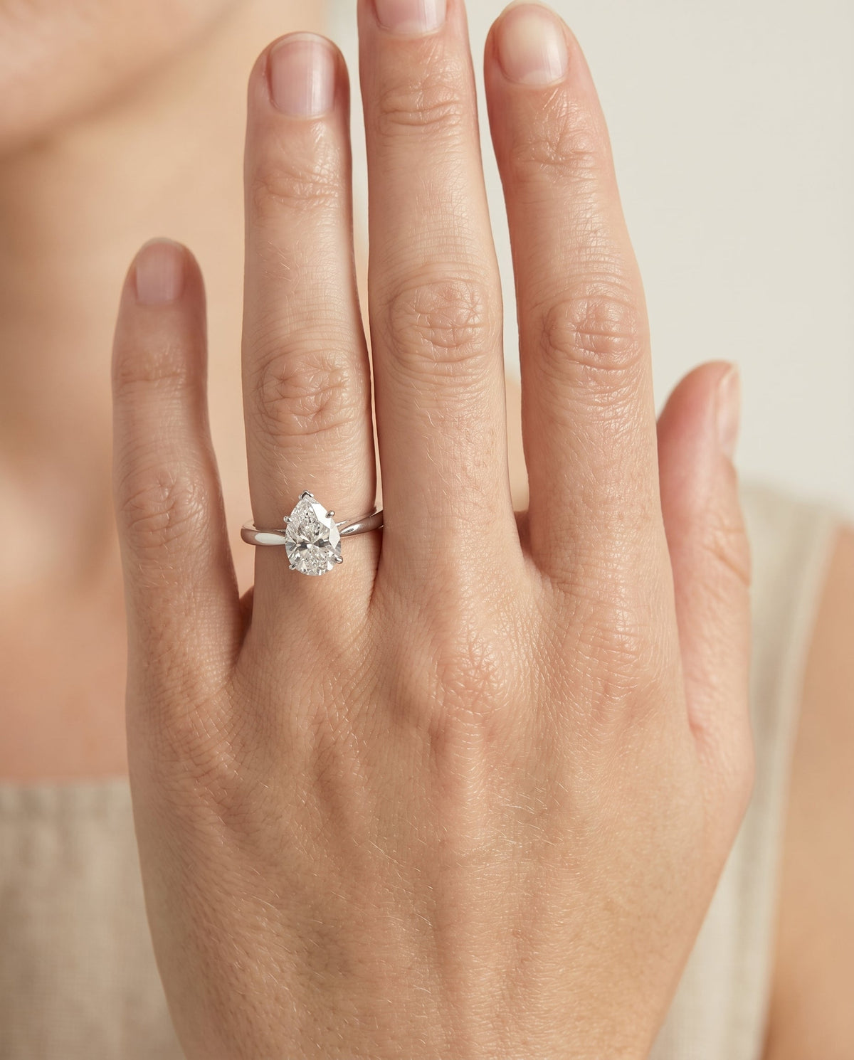 The Valerie setting for pear diamonds, made to order in 18K White Gold | RockHer