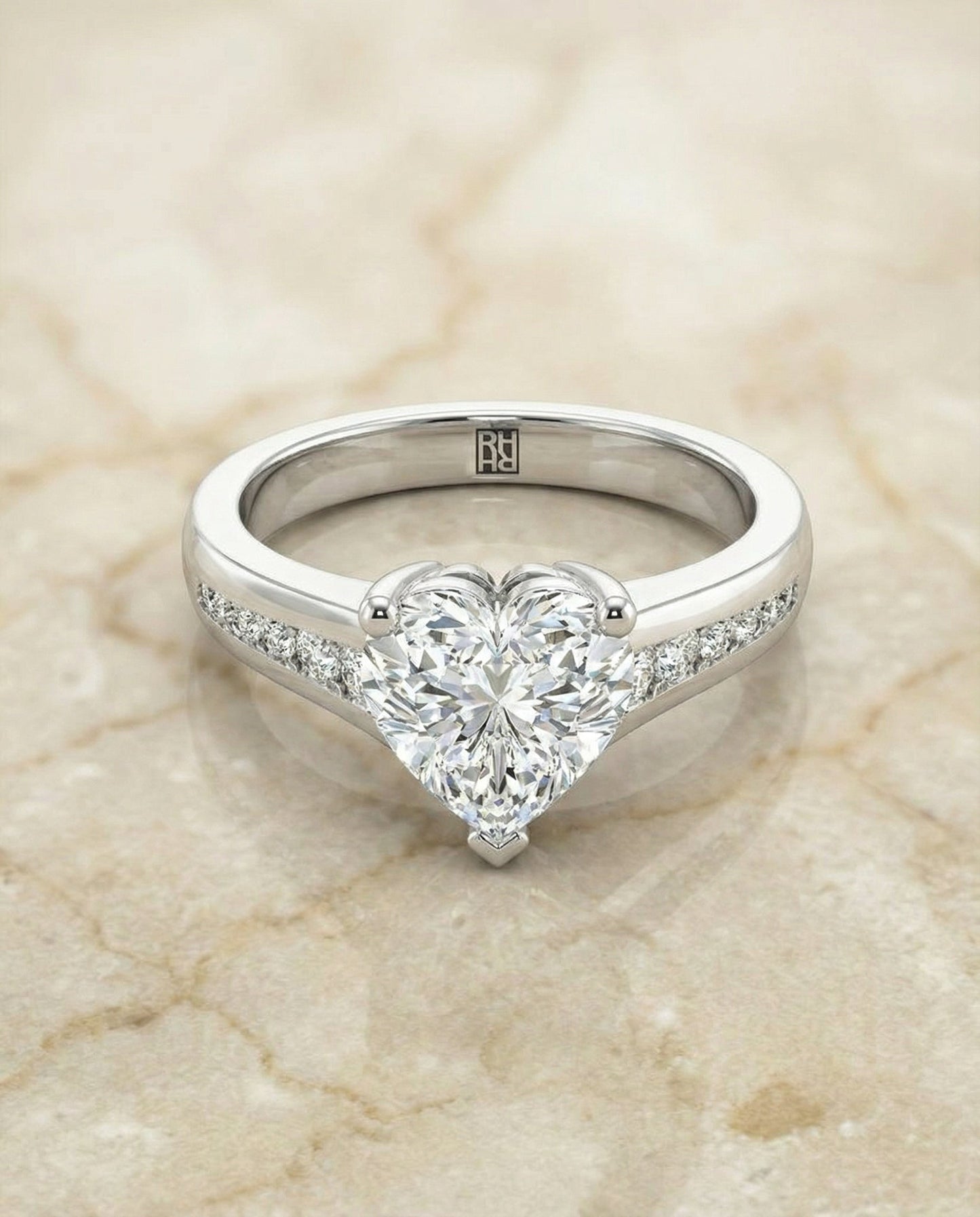 Stevie Select Heart engagement ring in 14K White Gold