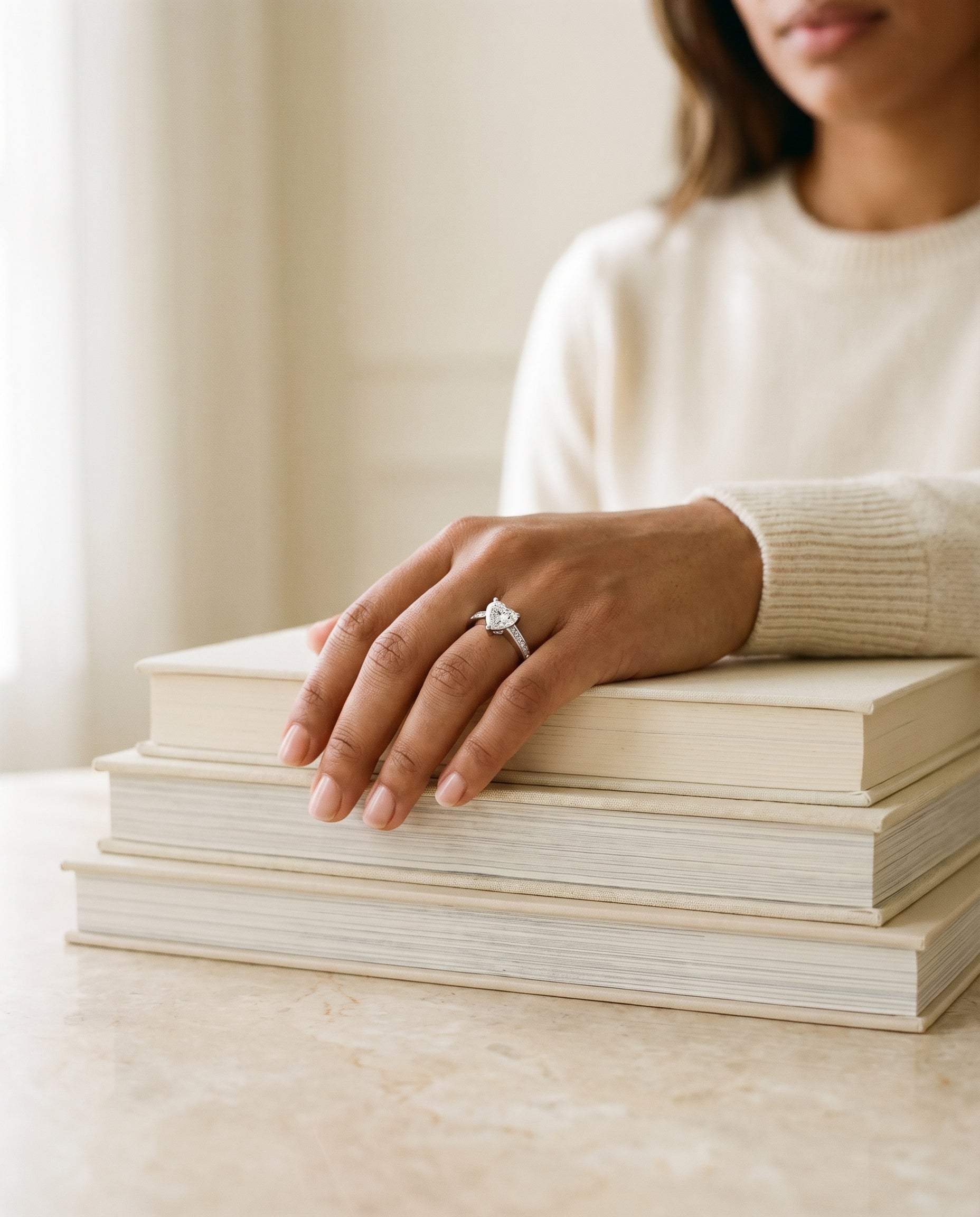 Made to order: The Stevie heart engagement ring setting in Platinum | RockHer