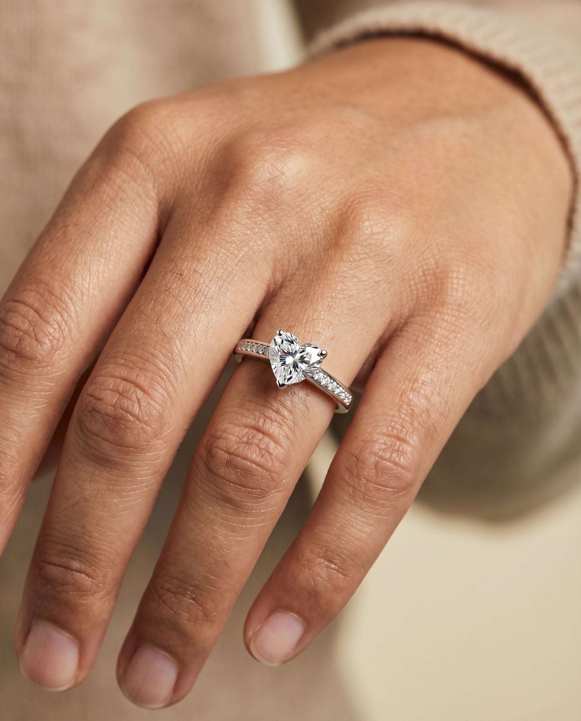 The Stevie engagement ring setting in Platinum, contemporary channel design | RockHer