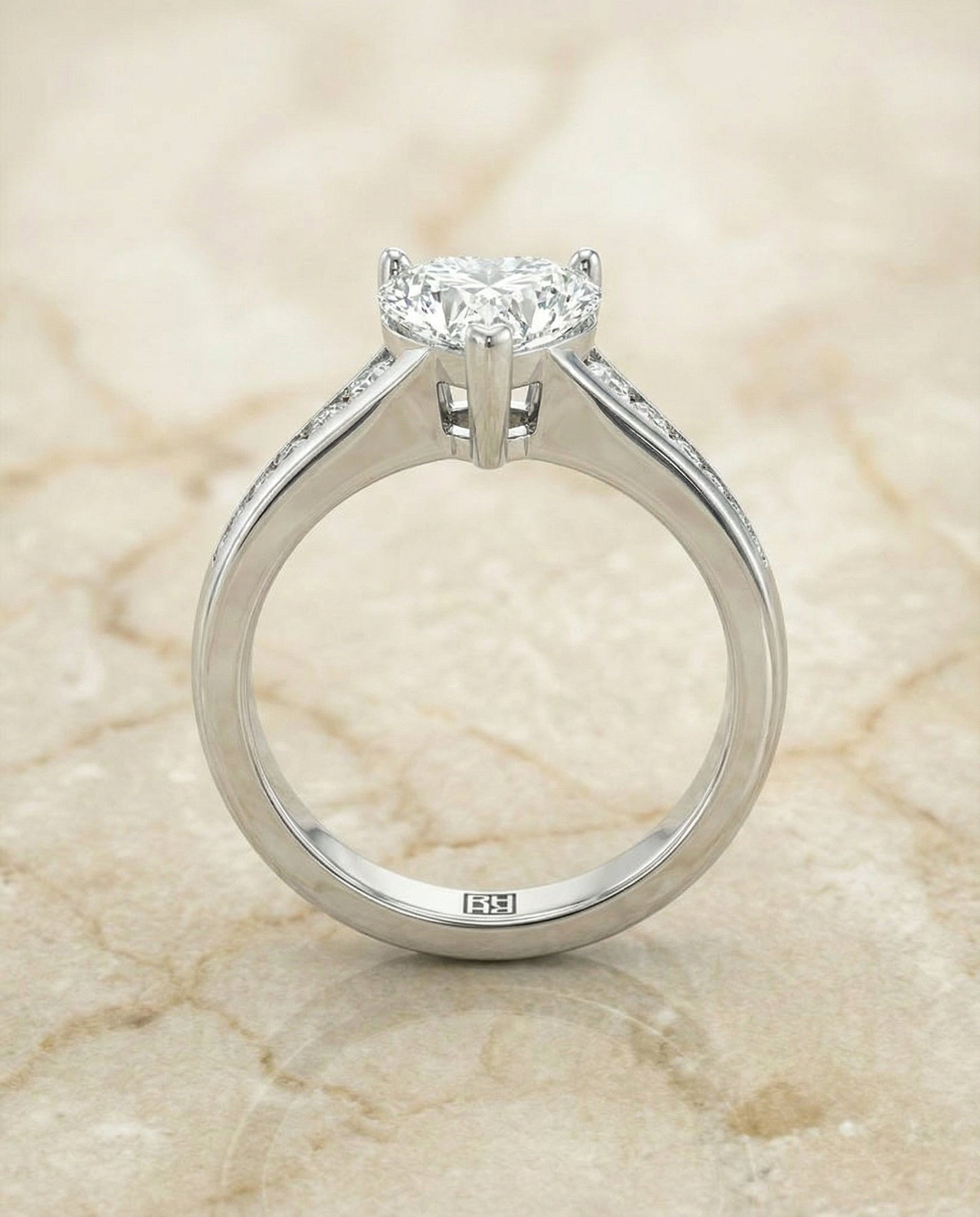 Stevie Select Heart engagement ring in 14K White Gold
