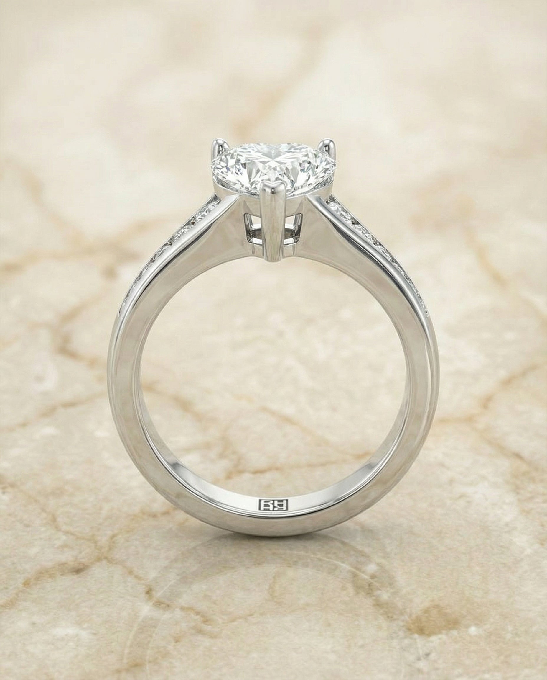 The Stevie contemporary channel engagement ring setting, shown in Platinum | RockHer