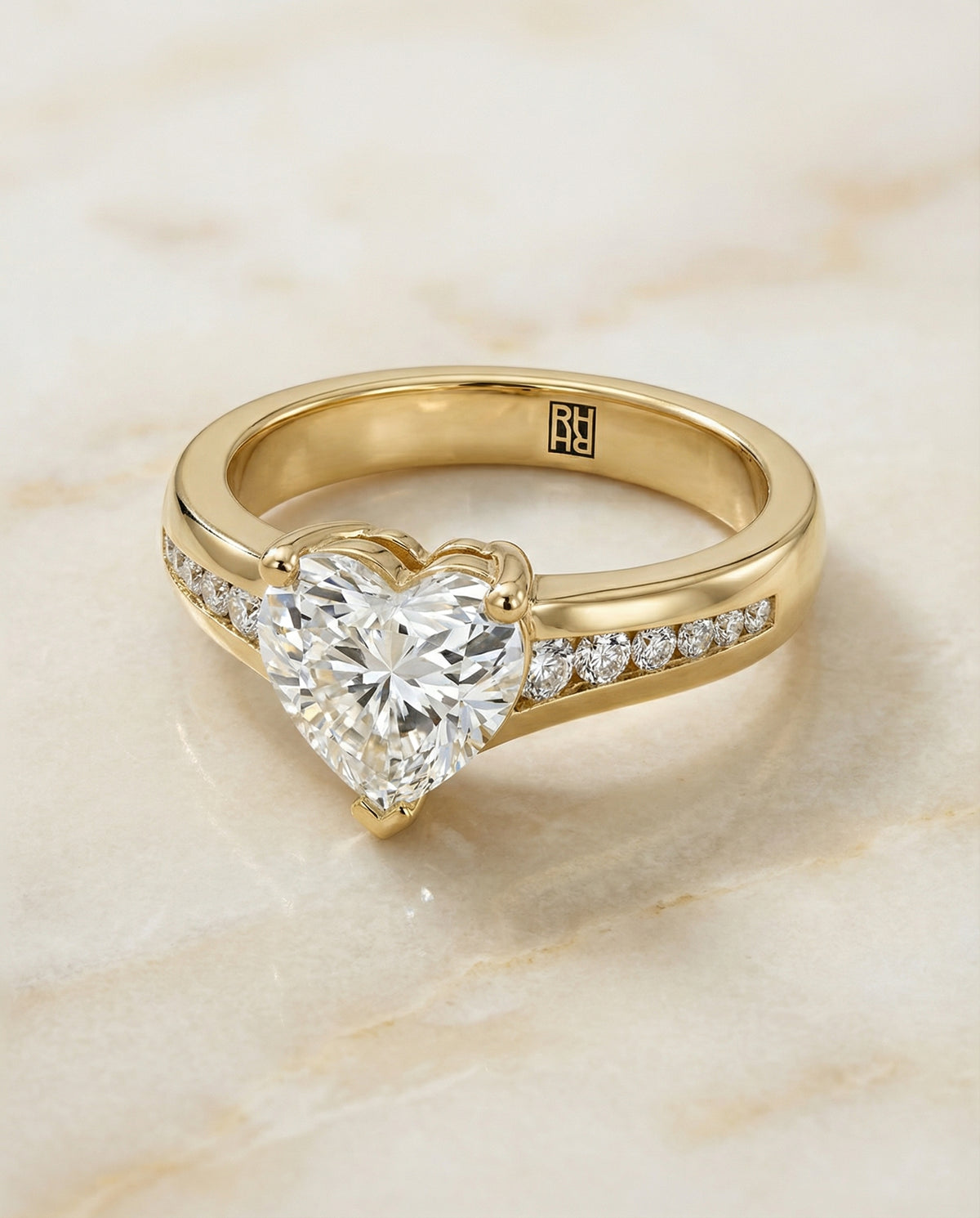 The Stevie heart engagement ring setting in 18K Yellow Gold | RockHer