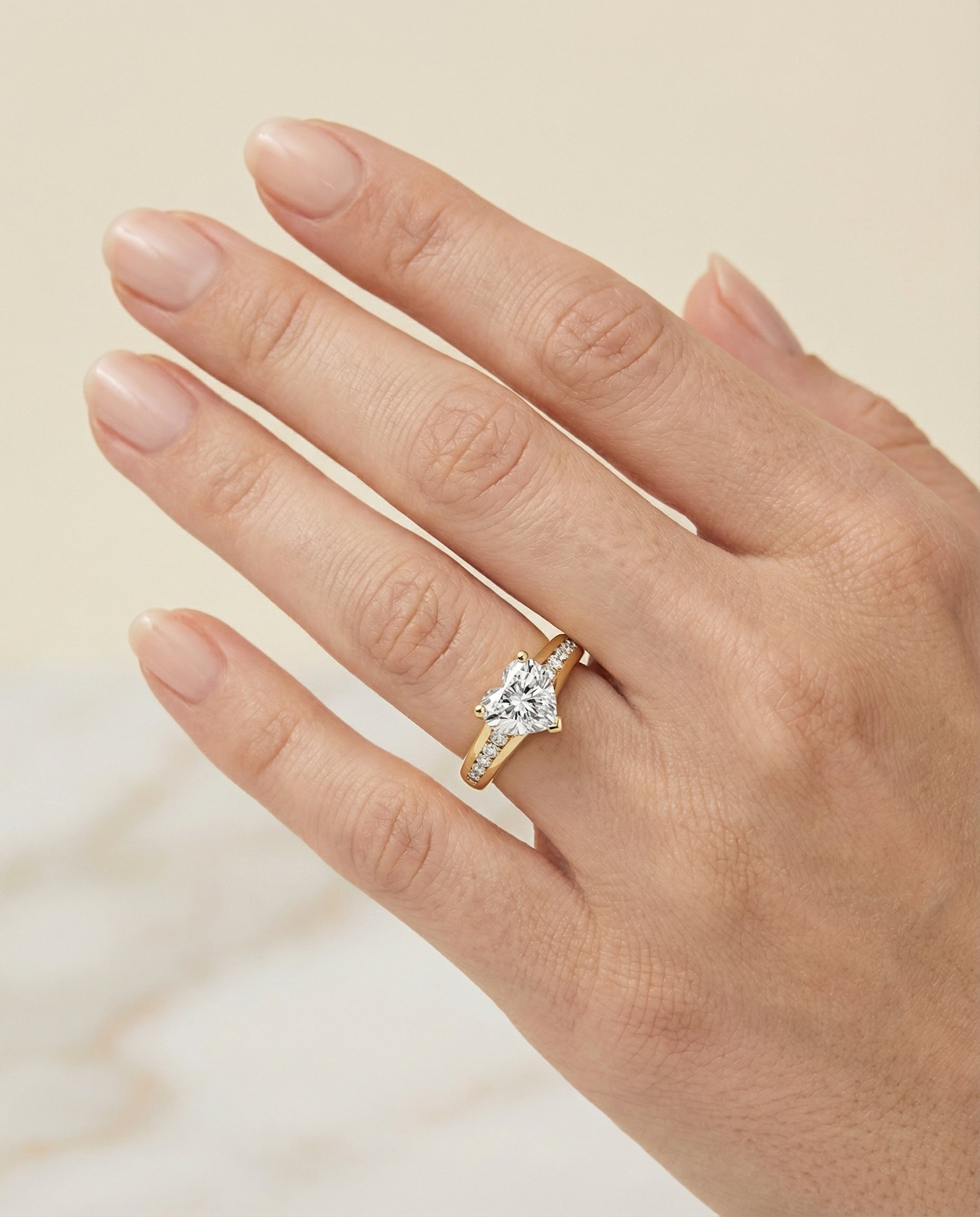 The Stevie engagement ring setting in 18K Yellow Gold, contemporary channel design | RockHer