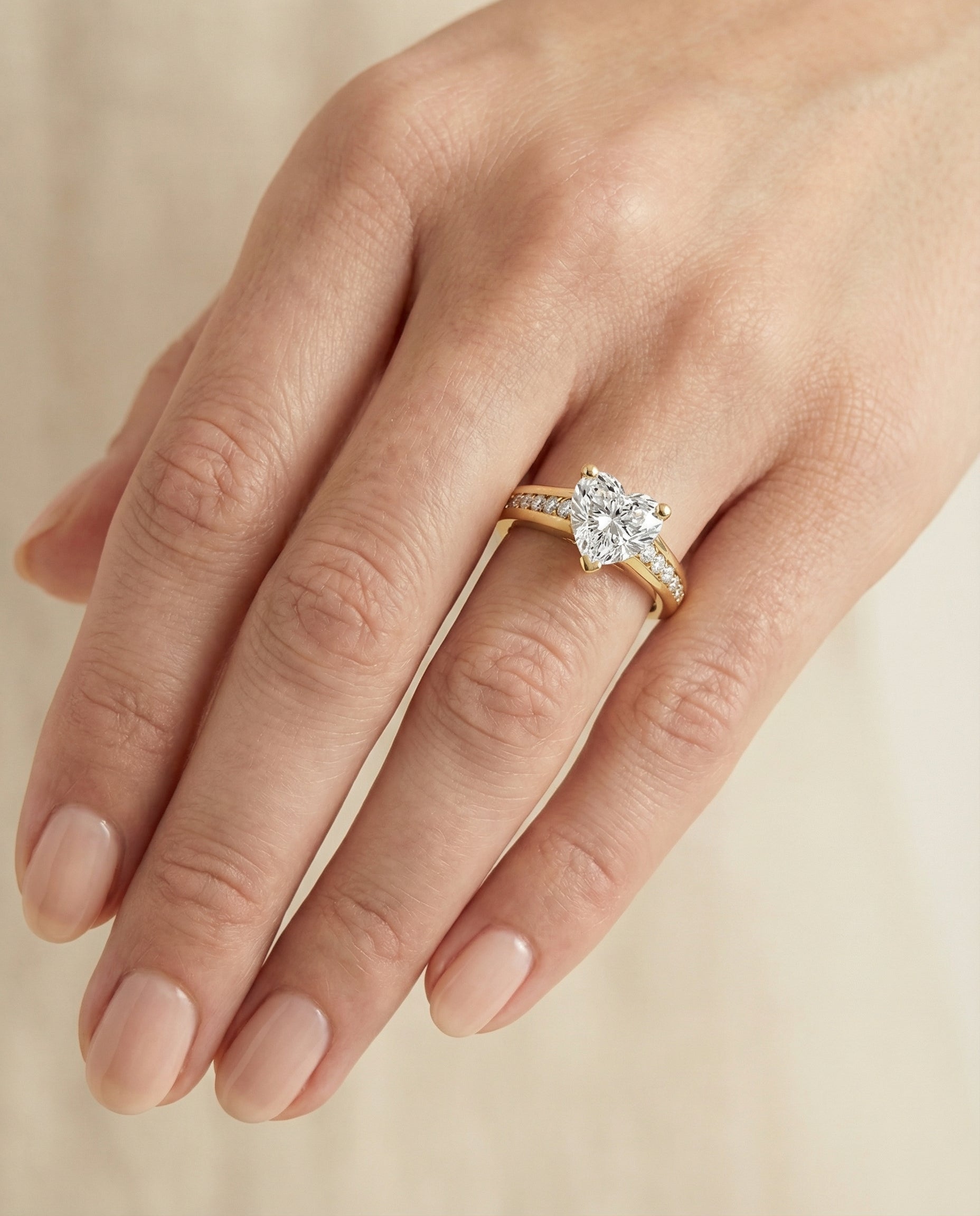 The Stevie setting for heart diamonds, made to order in 18K Yellow Gold | RockHer