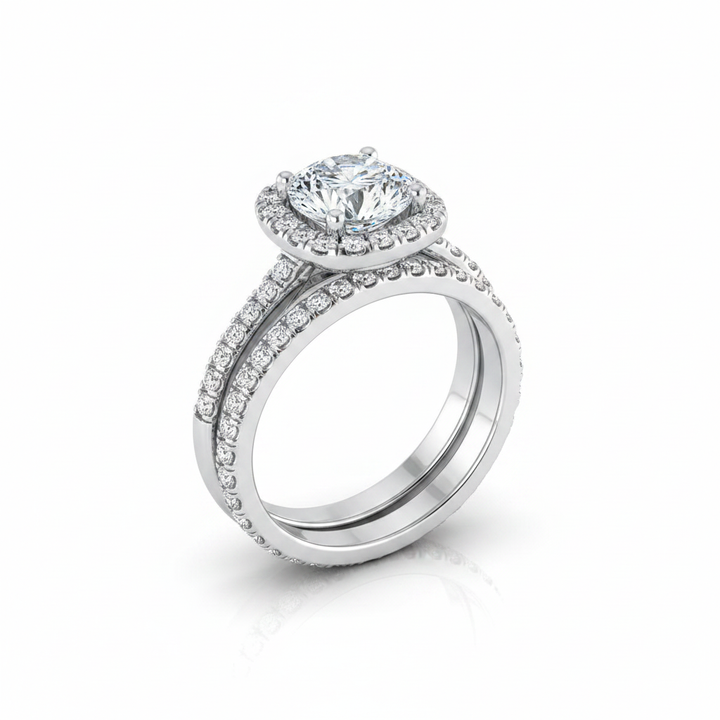 The Cosette Matching Wedding Band, Round in 18K White Gold | RockHer