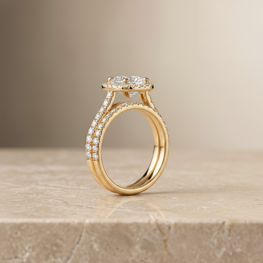 The Cosette Matching Wedding Band, Cushion in 18K Yellow Gold