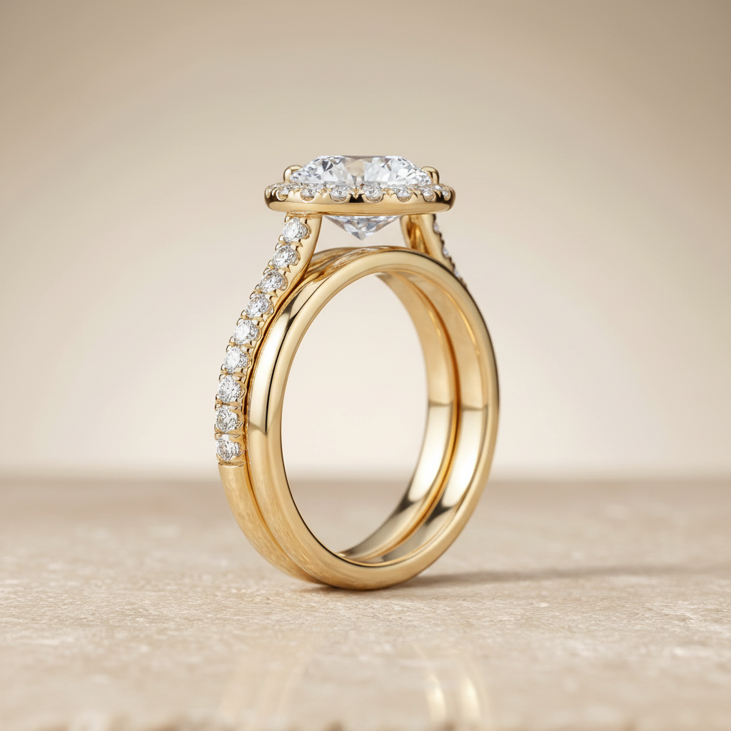 The Cosette Matching Wedding Band, Round in 18K Yellow Gold