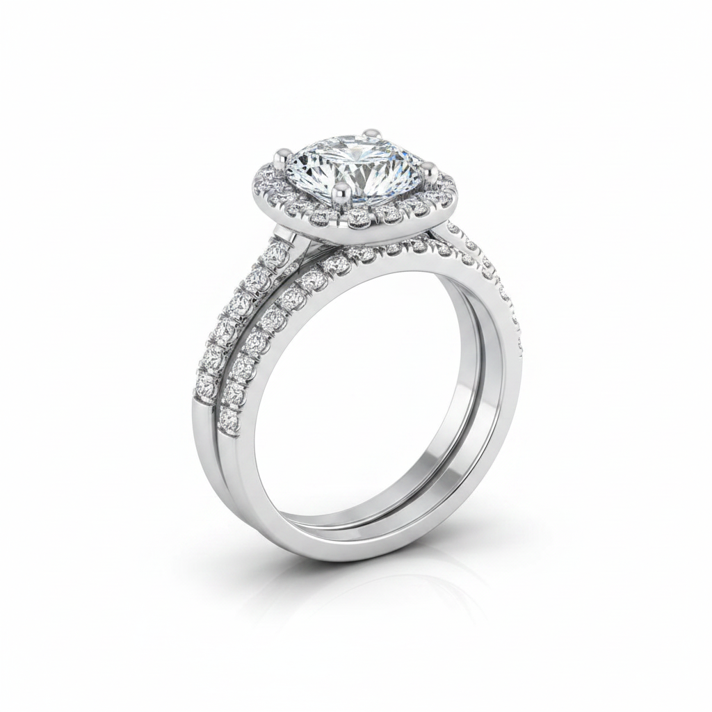 The Cosette Matching Wedding Band, Round in Platinum