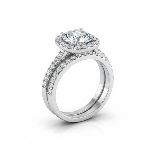 The Cosette Matching Wedding Band, Round in Platinum