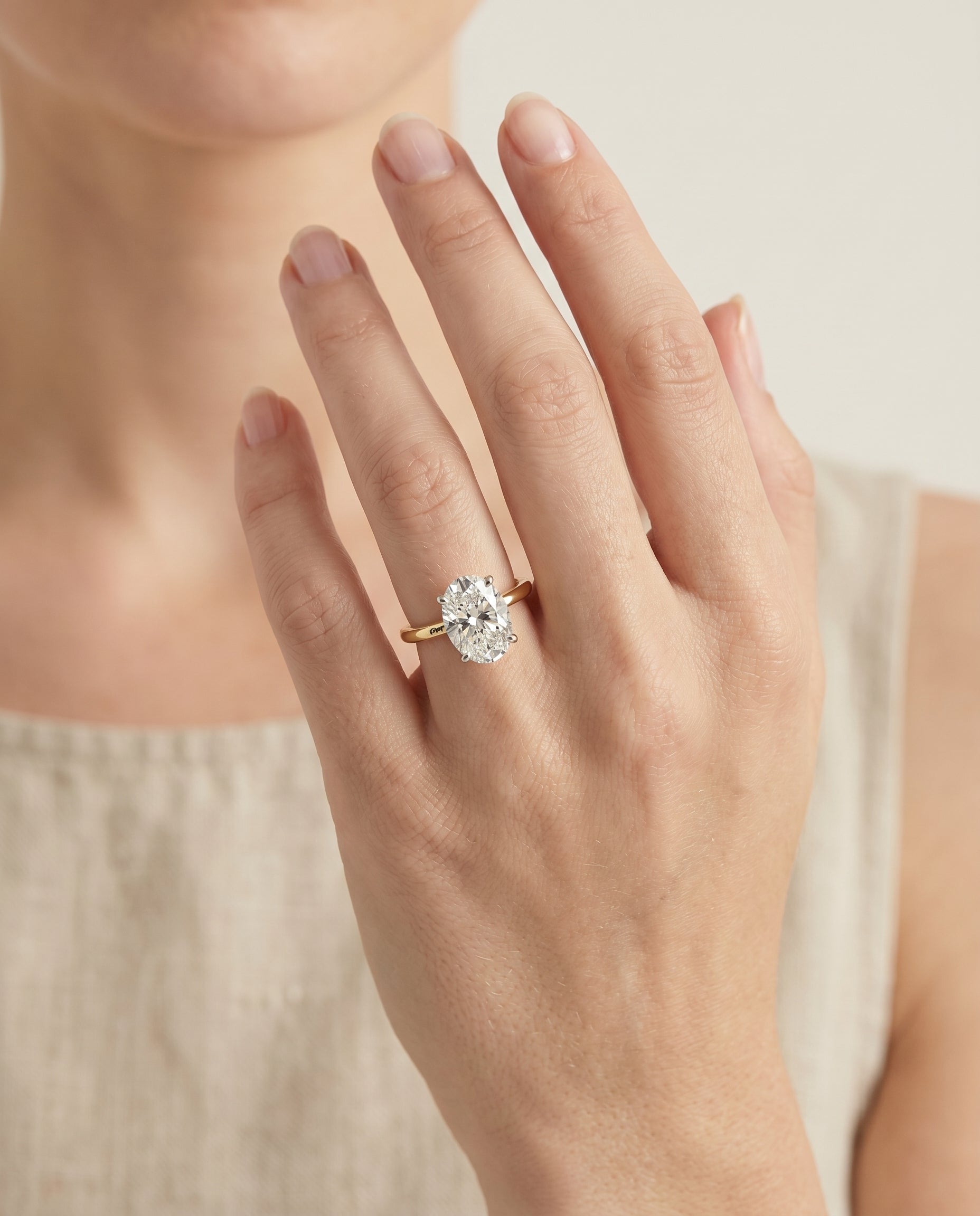 The Cyndi setting for oval diamonds, made to order in 18K Yellow Gold | RockHer