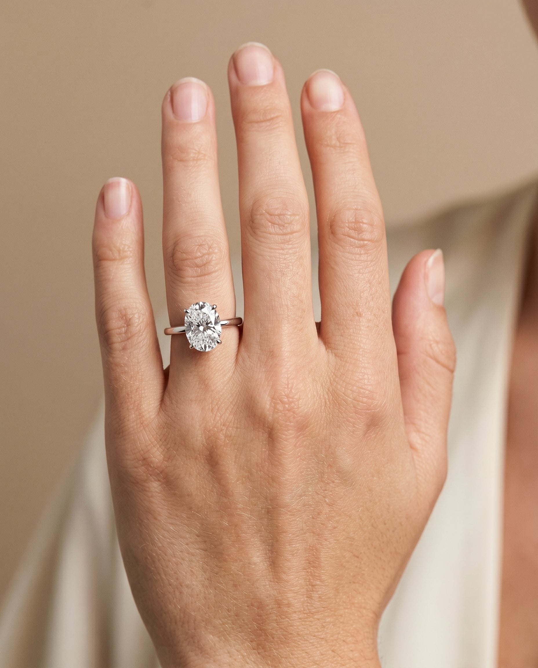 The Cyndi setting for oval diamonds, made to order in 18K White Gold | RockHer