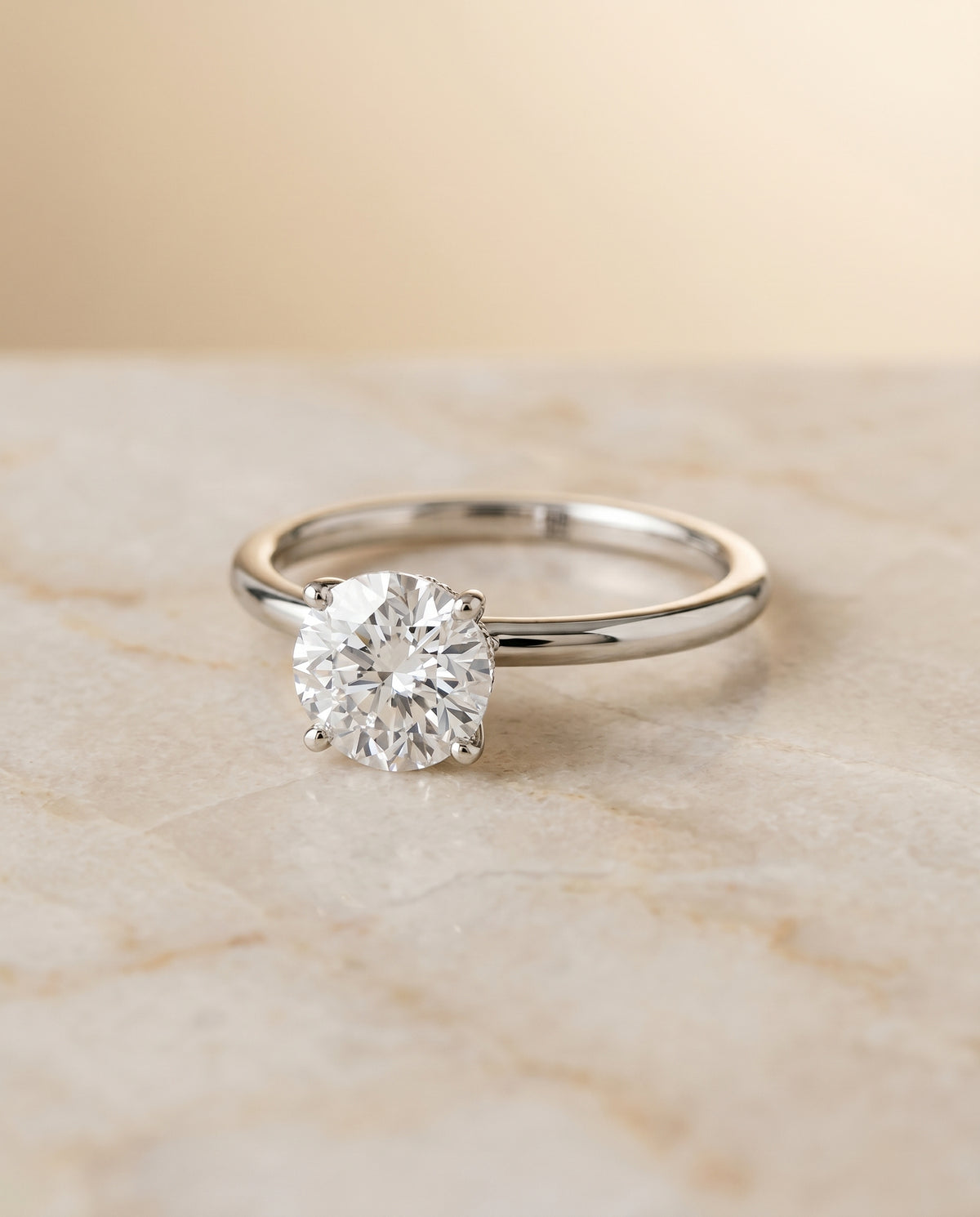 The Cyndi round engagement ring setting in Platinum | RockHer
