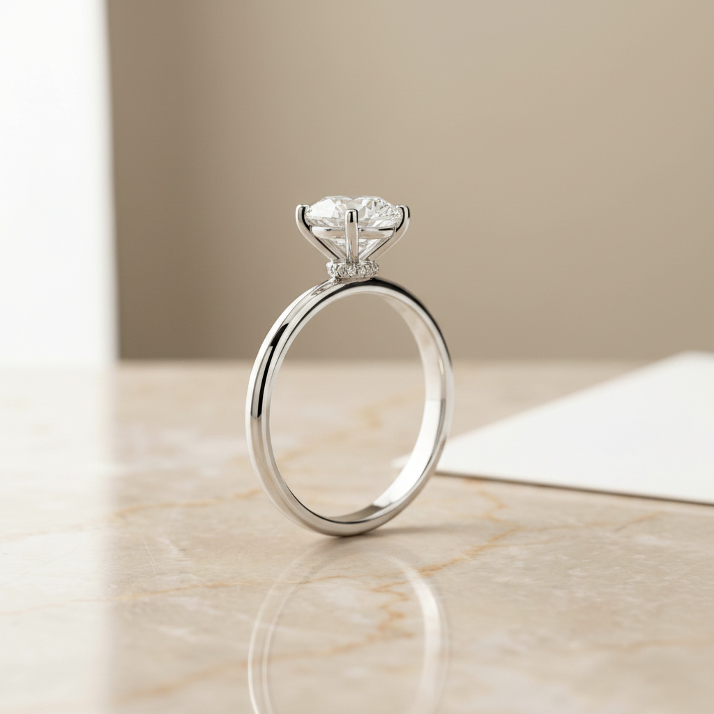 The Cyndi Matching Wedding Band, Round in Platinum