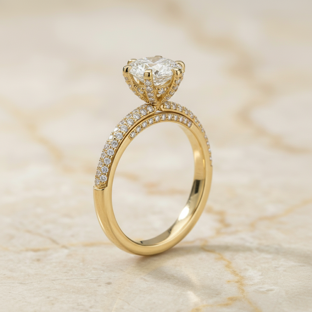 The Daisy Matching Wedding Band, Oval in 18K Yellow Gold