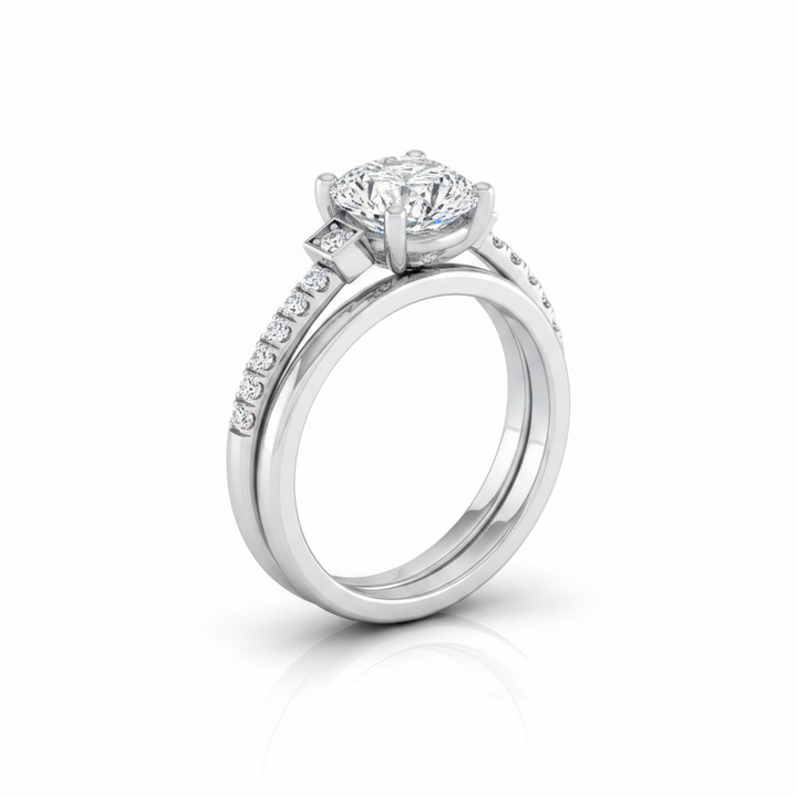 The Demi Matching Wedding Band, Cushion in 18K White Gold | RockHer