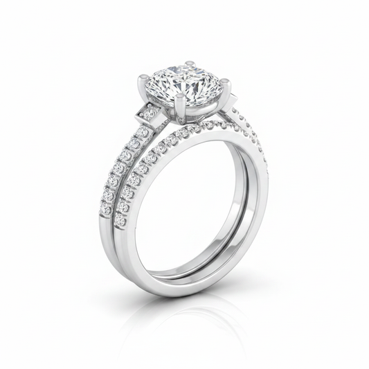 The Demi Matching Wedding Band, Cushion in Platinum