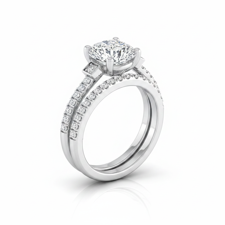 The Demi Matching Wedding Band, Cushion in Platinum | RockHer