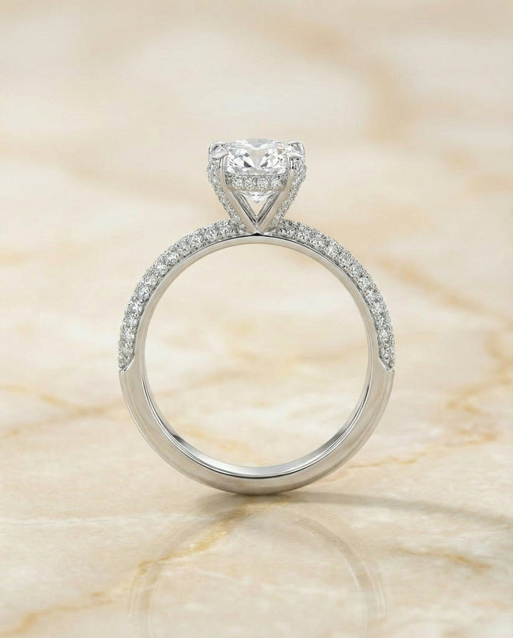 Tina Select Cushion engagement ring in 18K White Gold