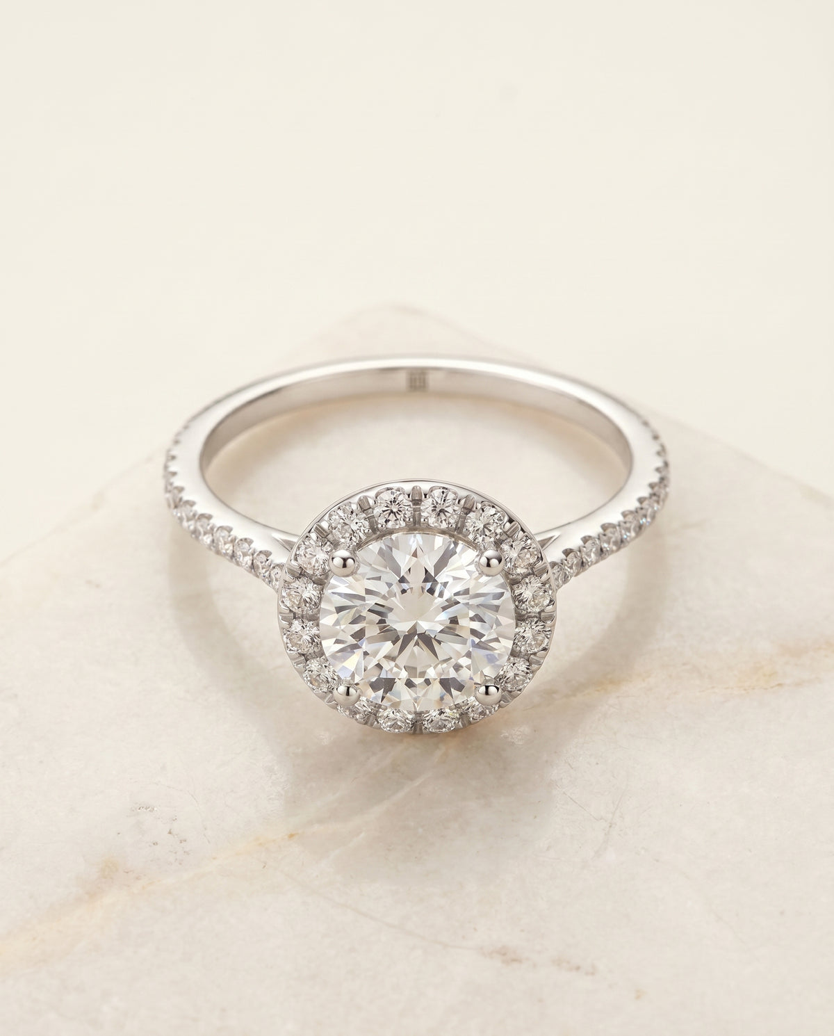 The Dionne round engagement ring setting in Platinum | RockHer